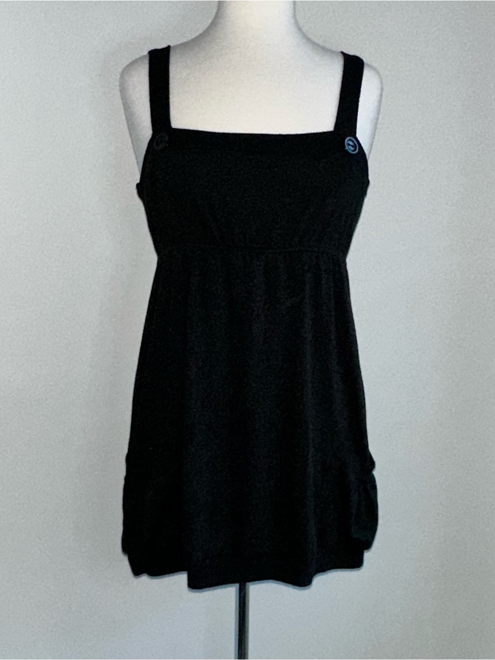 Black Sleeveless Empire-Waist Dress
